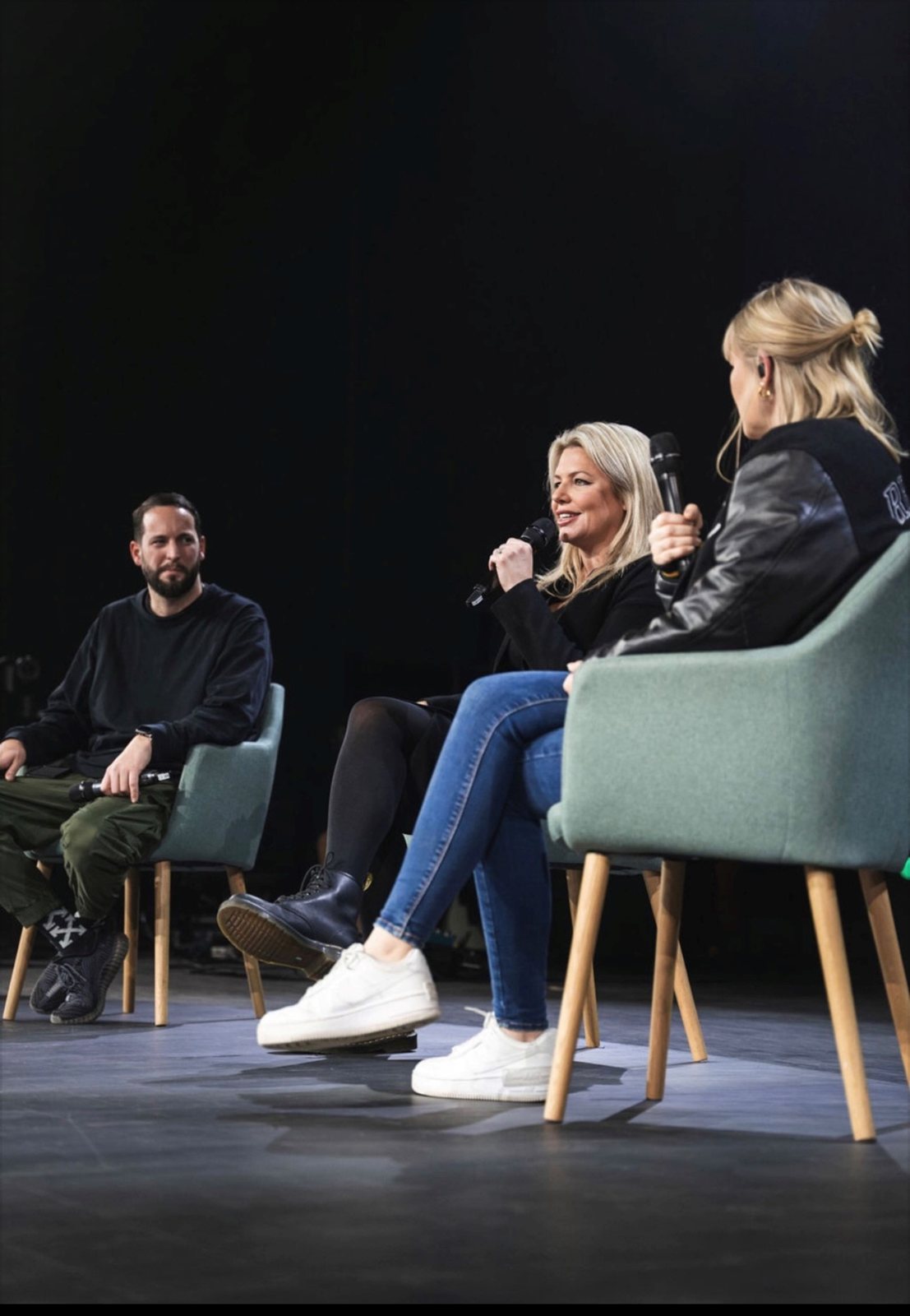 A panel conversation at a training event
